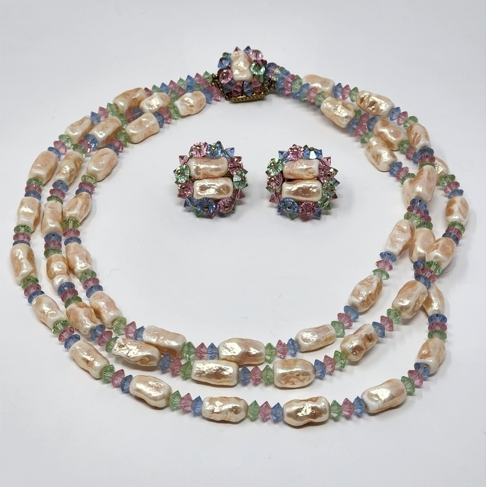VINTAGE VENDOME NECKLACE AND EARRINGS - Picture 5 of 5